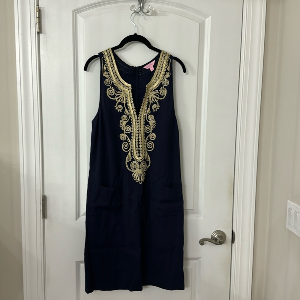 Blue and gold Lilly Pulitzer dress